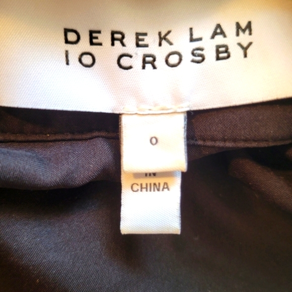 10 CROSBY DEREK LAM BLUE AND WHITE CHECKERED RAUNCHED RUFFLE MINI SKIRT SZ0 - Picture 6 of 6